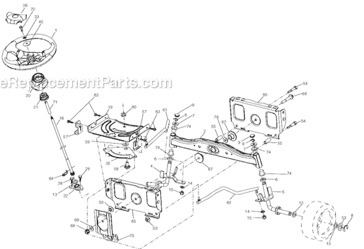 Page G Diagram and Parts List for W14538  Weed Eater Lawn Tractor